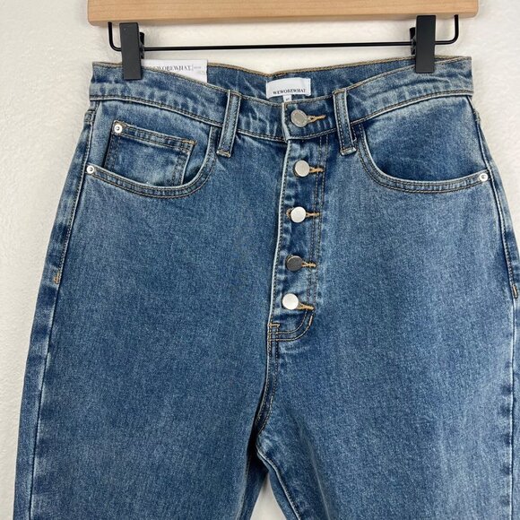 WEWOREWHAT The Danielle High Rise Straight in Spring St Hole Wash, Size 27, NWT! - Picture 5 of 13